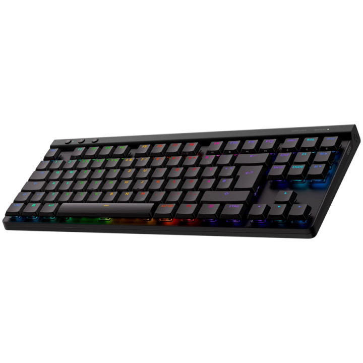Bluetooth механична геймърска клавиатура Logitech G515 LIGHTSPEED TKL, BLACK, US INT'L, 2.4GHZ/BT, EMEA28i-935, TACTILE - 920-012538