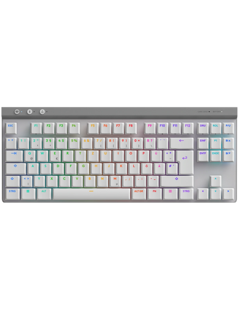 Bluetooth механична геймърска клавиатура Logitech G515 LIGHTSPEED TKL, WHITE, US INT'L, 2.4GHZ/BT, EMEA28i-935, TACTILE - 920-012539