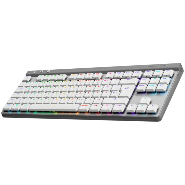 Bluetooth механична геймърска клавиатура Logitech G515 LIGHTSPEED TKL, WHITE, US INT'L, 2.4GHZ/BT, EMEA28i-935, TACTILE - 920-012539
