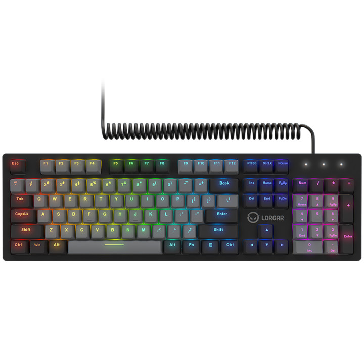 Механична геймърска клавиатура LORGAR Azar 514, RGB, black, EN layout - LRG-GK514B-US