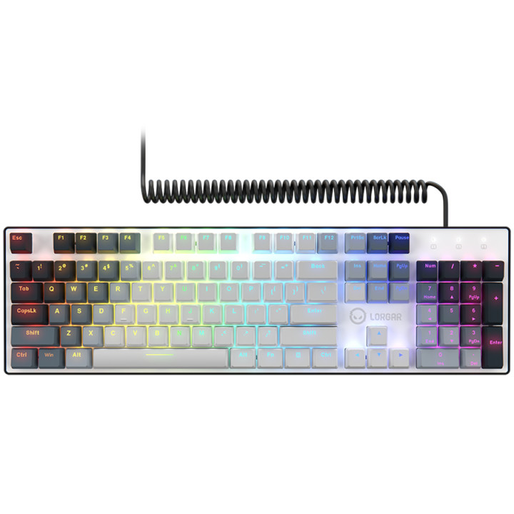 Механична геймърска клавиатура LORGAR Azar 514, RGB backlight, white, EN layout - LRG-GK514W-US