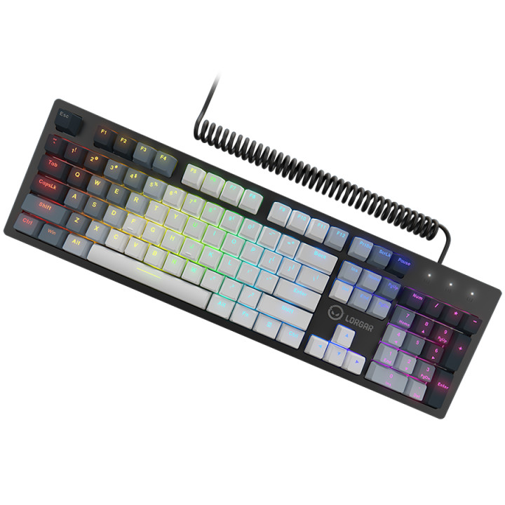 Механична геймърска клавиатура LORGAR Azar 514, RGB backlight, white, EN layout - LRG-GK514W-US