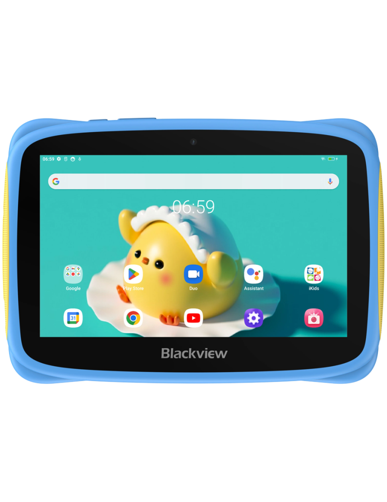 Таблет Blackview Tab 3 Kids, Blue, 7" HD 1024*600, 7731E Quad-core 1.3GHz, Front 0.3MP; Rear 2MP Camera, 2GB/32GB, 3280mAh battery, Doke 3.0 Go (Android 13), WiFi version, 802.11 b/g/n(2.4GHz), Bluetooth - BVTAV3_KIDS-BL