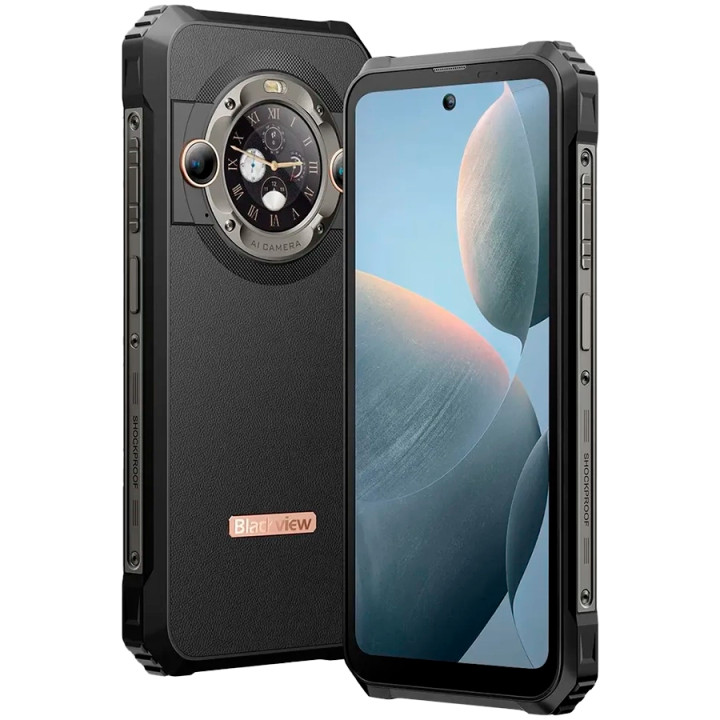 Смартфон Blackview BL9000 12GB/512GB, 6.78" 2.4K FHD  1080x2460 120Hz, Octa-core, 50MP Front/13MP 50MP Back Camera, Battery 8800mAh, Type-C, Android 13, Dual SIM, SD card slot, Black - BVBL9000-B