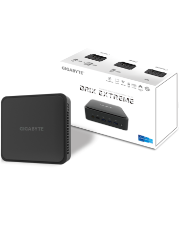 Мини компютър Gigabyte BRIX BEI7HS-1260, Intel Core i7-1260P, 2 x SO-DIMM DDR4, 2 x M.2 SSD, WI-FI 6E BT 5.2, черно - GB-Bei7-1260-BK WS