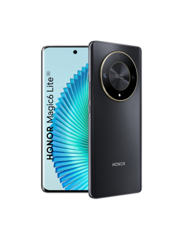 Смартфон Honor Magic6 Lite 5G Midnight Black, Ali-N21D, 6.78" 120Hz AMOLED, 2652x1200, Qualcomm Snapdragon SM6450 (4x2.2GHz 4x1.8GHz), 8GB, 256GB, 108 5 2MP/16MP, 5300mAh, FPT, BT 5.1, USB Type-C, Android 13, MagicOS 7.2 - 6936520832422