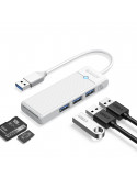 Хъб Orico USB3.0 HUB White - 3 x USB3.0, SD, TF - PAPW3AT-U3-015-WH-EP