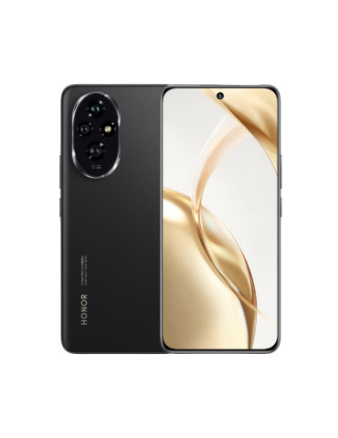 Смартфон Honor 200 Black , Ellie-N39C, 6.7" 120Hz Amoled curved, 2664x1200, Qualcomm Snapdragon 7 Gen 3 Accelerated Edition 5G (1x2.63GHz 3x2.4GHz 4x 1.8GHz), 12GB, 512GB, 50 50 12MP/50MP, 5200mAh, FPT, BT, USB Type-C,Android 14, AI - powered MagicOS 8.0