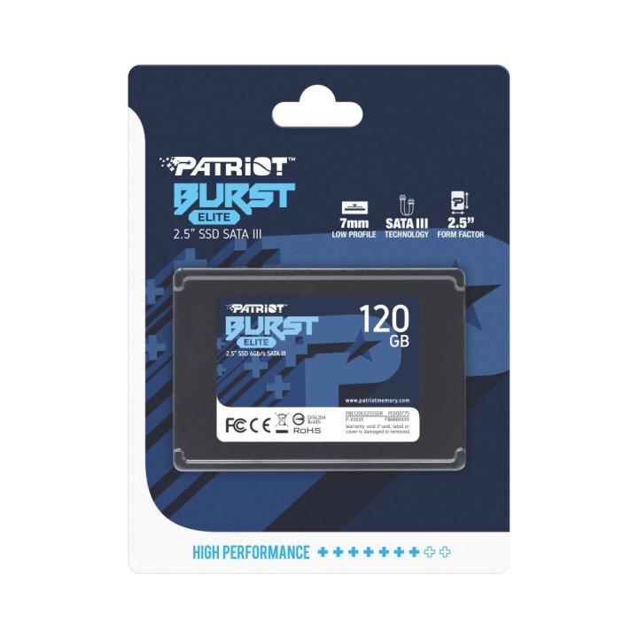 SSD диск Patriot 120GB Burst Elite SATA3, 2.5" - PBE120GS25SSDR