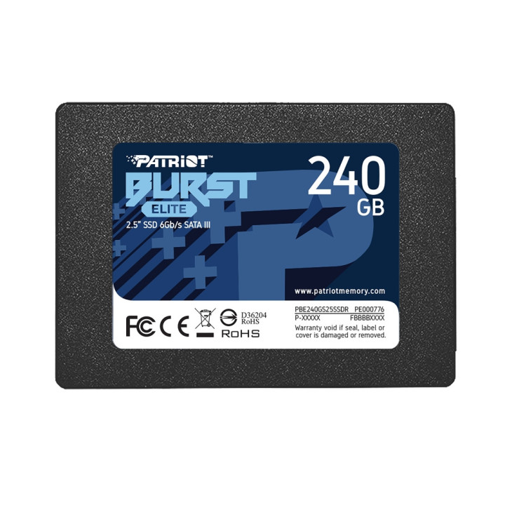SSD диск Patriot 240GB Burst Elite SATA3, 2.5" - PBE240GS25SSDR