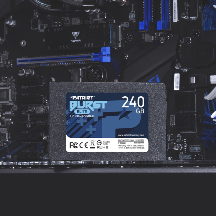 SSD диск Patriot 240GB Burst Elite SATA3, 2.5" - PBE240GS25SSDR