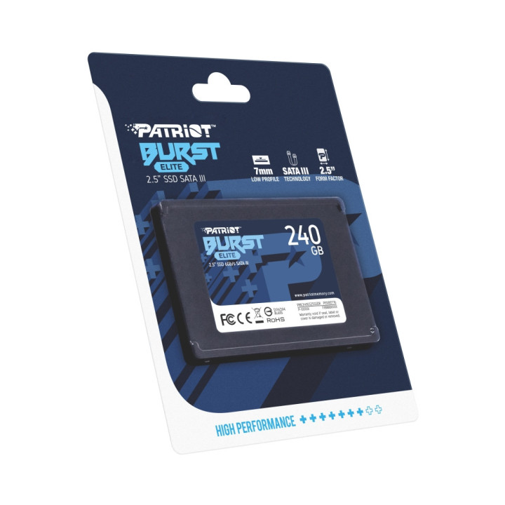 SSD диск Patriot 240GB Burst Elite SATA3, 2.5" - PBE240GS25SSDR