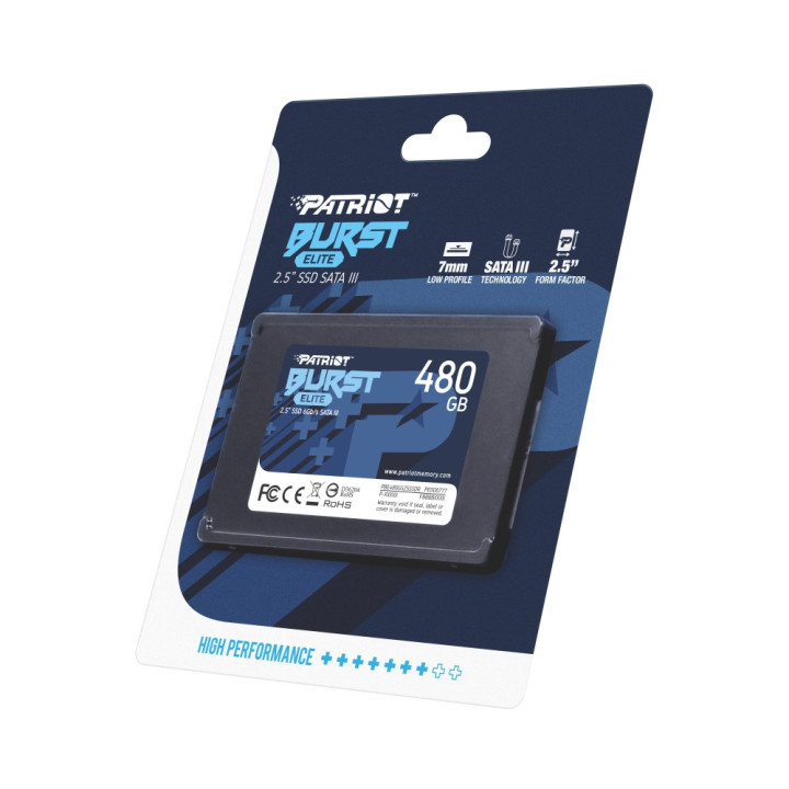 SSD диск Patriot 480GB Burst Elite SATA3, 2.5" - PBE480GS25SSDR