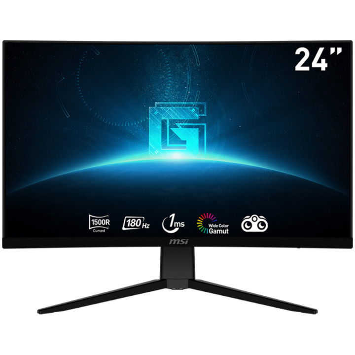 Монитор MSI G2422C Curved, 24" 180Hz, FHD (1920x1080) 16:9, VA Anti-glare, 1500R curve, 1ms, Adaptive Sync, DP, HDMI - 9S6-3BB31H-020