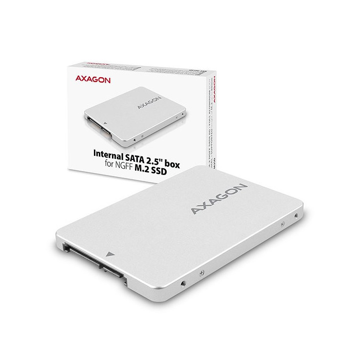 Адаптер Axagon RSS-M2SD SATA - M.2 SSD SATA, up to 80mm SSD, ALU body - RSS-M2SD