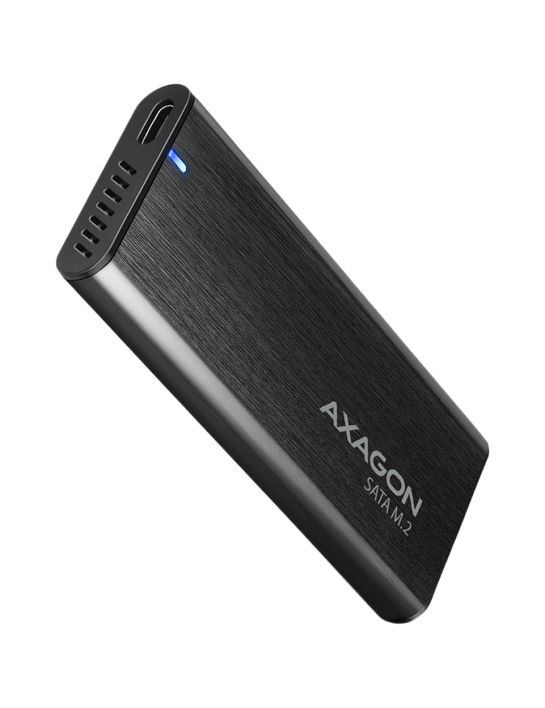 Кутия за диск Axagon EEM2-SBC, M.2 SATA screwless RAW box, black, SuperSpeed USB-C 10 Gbps - EEM2-SBC