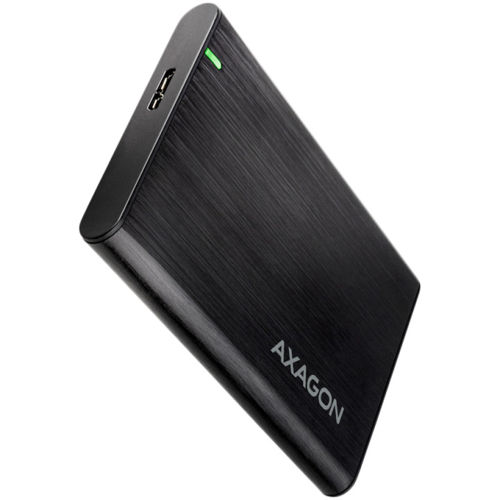 Кутия за твърд/SSD диск Axagon EE25-A6M USB3.0 - SATA 6G 2.5" External SCREWLESS ALU RAW box BLACK - EE25-A6M