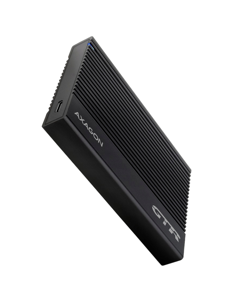 Кутия за твърд/SSD диск Axagon EE25-GTR USB-C 3.2 Gen 2 - SATA 6G, 2.5" External RIBBED box BLACK - EE25-GTR