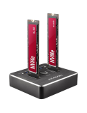 Докинг станция за SSD дискове Axagon ADSA-M2C DUAL NVMe CLONE MASTER DOCK SuperSpeed USB-C 10 Gbps docking station - ADSA-M2C