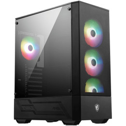 Кутия за компютър MSI MAG FORGE 112R, Mid-Tower, ATX/M-ATX/ITX, 2x USB 3.2 Gen 1 Type-A, ARGB Hub, 4x 120mm ARGB Fans, 4mm Tempered Glass