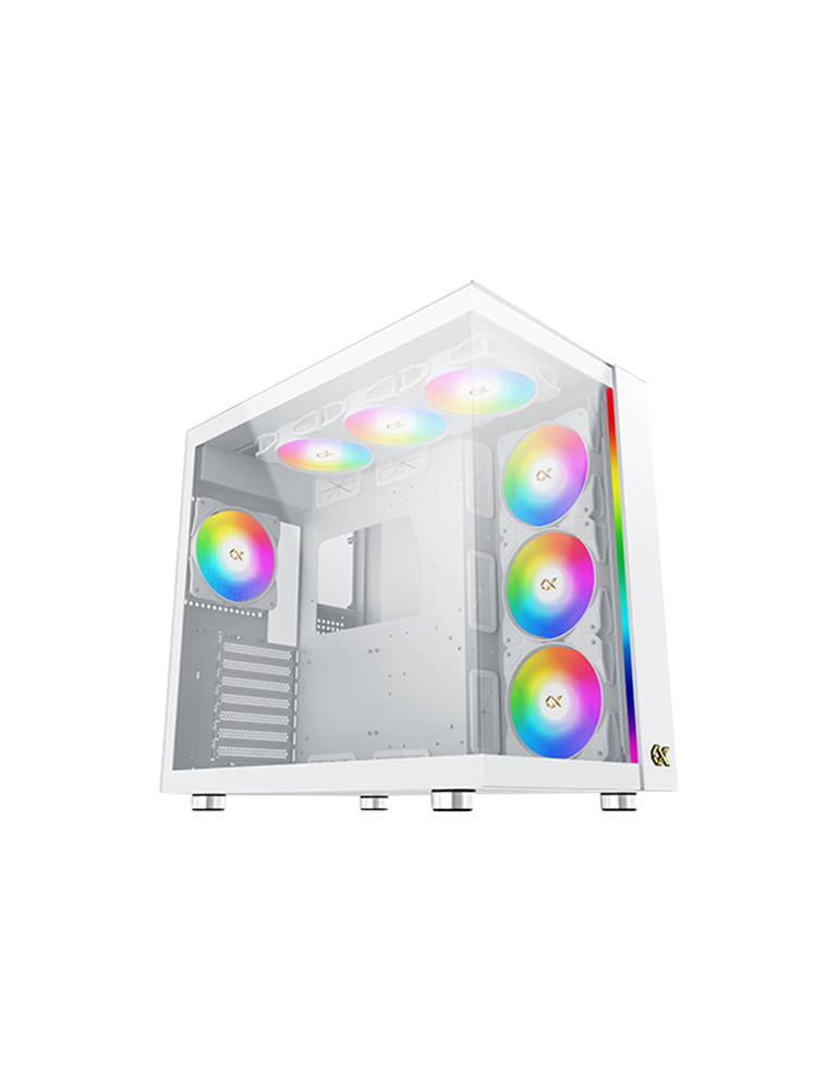 Кутия за компютър Xigmatek AQUA Ultra Air Arctic EN41914 White, E-ATX, USB-C X 1, Mesh Top, 2PCS TG, ARGB Strip, 7PCS Z20A Arctic&Galaxy II Fan Kit