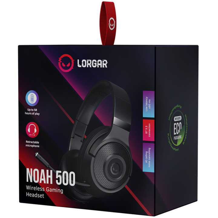 Безжични/Bluetooth геймърски слушалки Lorgar Noah 500 JL7006, black - LRG-GHS500