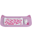 Безжичен комплект клавиатура с мишка Canyon HSET-W6, Kitty Edition AAA АА, Pink - CNS-HSETW6PK