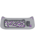 Безжичен комплект клавиатура с мишка Canyon HSET-W6, Kitty Edition AAA АА, Violet - CNS-HSETW6VT