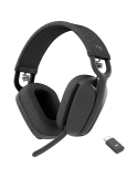 Безжични слушалки Logitech ZONE VIBE WIRELESS MS, GRAPHITE, QUADRUN DG,TEAMS, ZOOM, GOOGLE - 981-001157