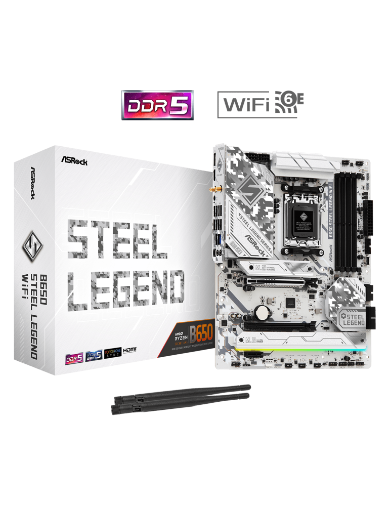 Дънна платка AsRock B650 Steel Legend, AM5, 4x DDR5, Wi-Fi 6E   BT