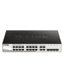 Суич D-Link DGS-1210-16/E, 16-портов 10/100/1000 Gigabit Smart Switch including 4 Combo 1000BaseT/SFP, управляем, за монтаж в шкаф
