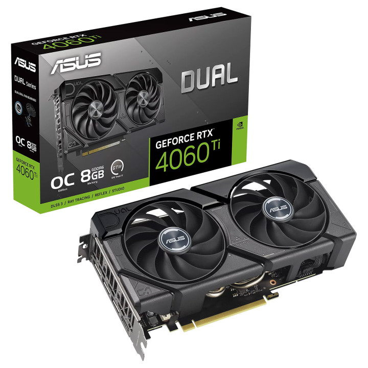 Видео карта Asus DUAL GeForce RTX 4060 TI EVO OC 8GB GDDR6 - DUAL-RTX4060TI-O8G-EVO