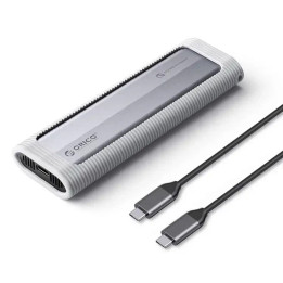 Външна кутия за диск Orico M.2 NVMe/SATA M/B key - USB3.1 Type-C, Silicone Protective Case, 10Gbps - AXM2S-G2-GY-BP