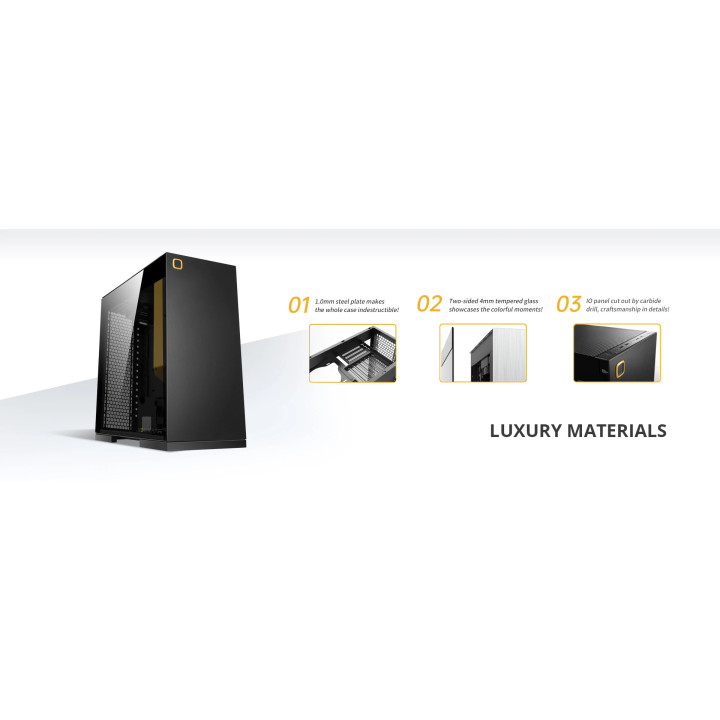 Кутия за компютър Geometric Future Model 8 Lohan Black, EATX - 1AM8LHBK00AA3