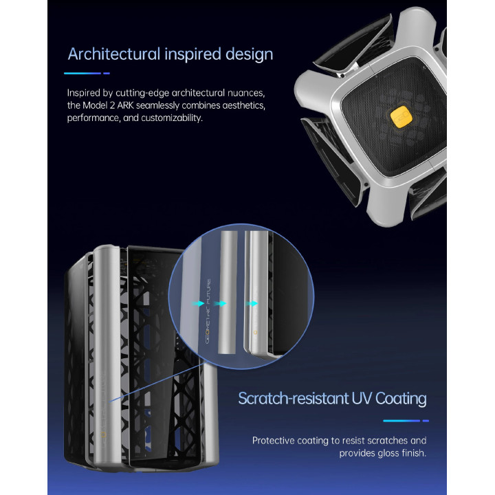 Кутия за компютър Geometric Future Model 2 THE ARK Mesh Black, mATX - 1AM2AKBK00101