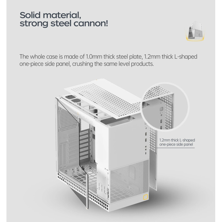 Кутия за компютър Geometric Future Model 4 Lancelot White, EATX - 1AM4LCWT00100