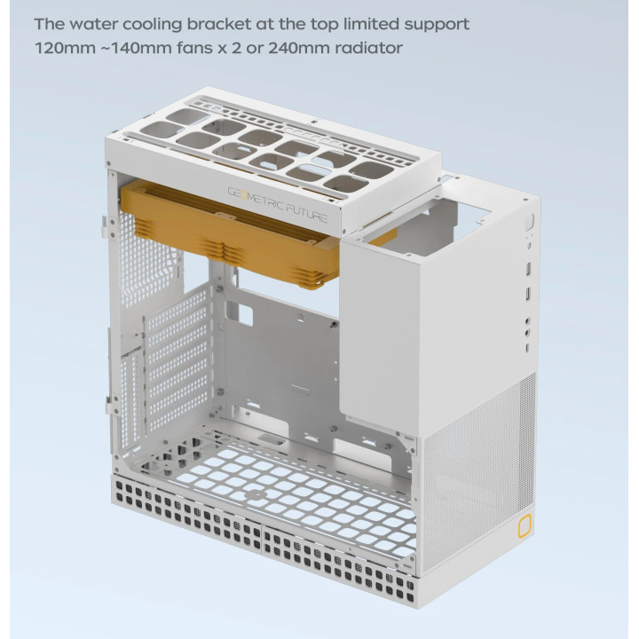 Кутия за компютър Geometric Future Model 4 Lancelot White, EATX - 1AM4LCWT00100