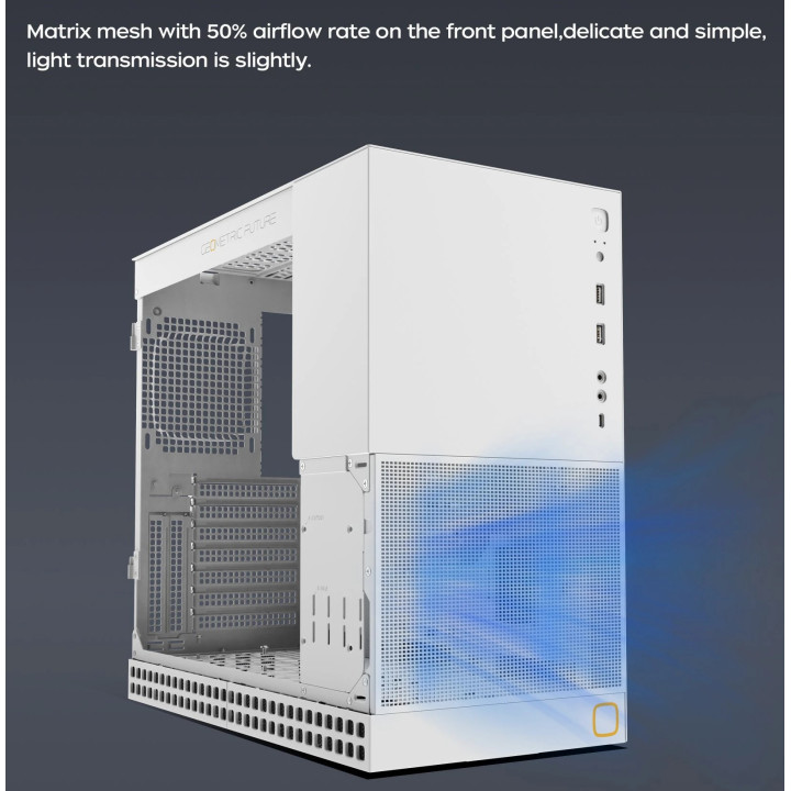 Кутия за компютър Geometric Future Model 4 Lancelot White, EATX - 1AM4LCWT00100