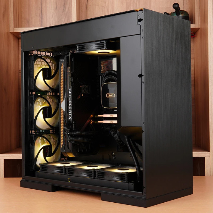 Кутия за компютър Geometric Future Model 8 Dharma Black/Gold, EATX - 1AM8DMBG00AA0