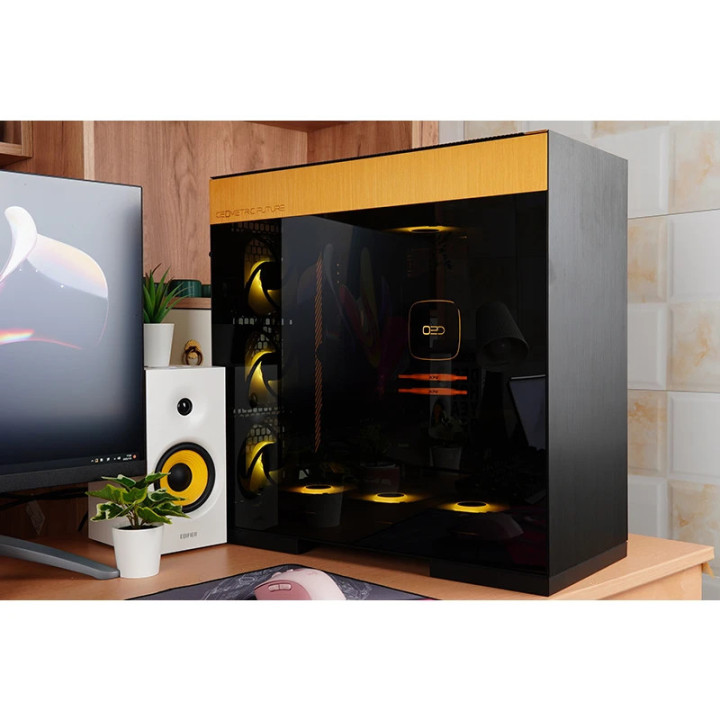 Кутия за компютър Geometric Future Model 8 Dharma Black/Gold, EATX - 1AM8DMBG00AA0