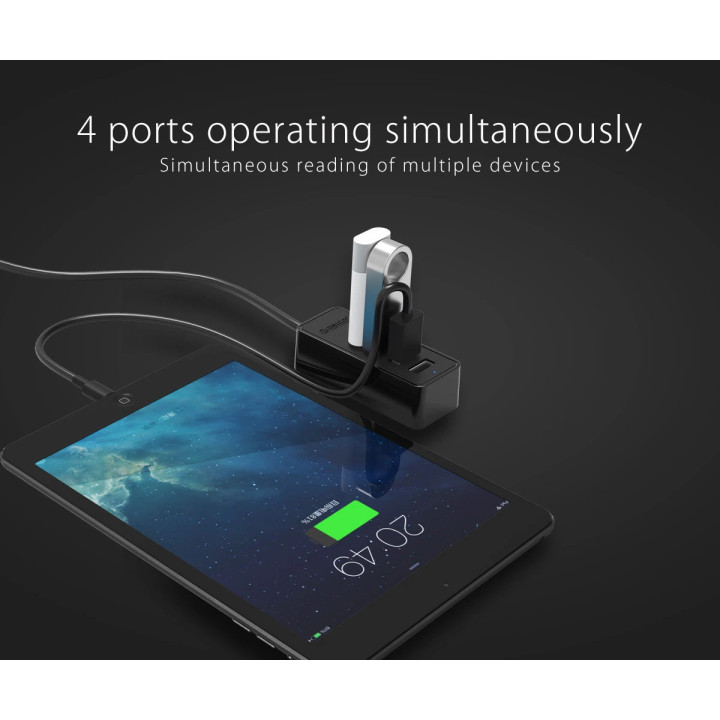 Хъб Orico USB2.0 HUB 4 port - USB/Micro USB input, Black - W5P-U2-100-BK-EP
