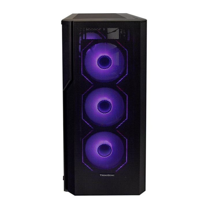 Кутия за компютър Trendsonic V-GAMING FC-C01 ARGB, 1x Type-C, 3x USB 3.0 с включени 4бр. 12cm ARGB вентилатори, back - FC-C01_ARGB
