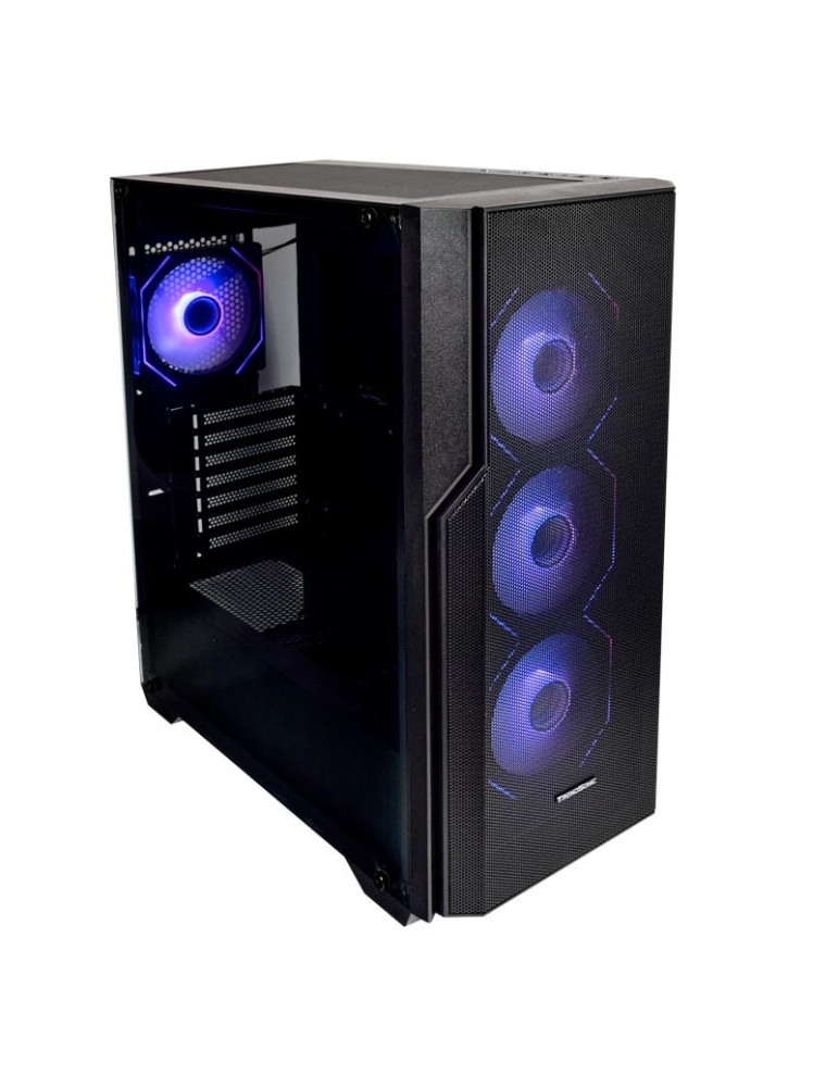 Кутия за компютър Trendsonic V-GAMING FC-C01 ARGB, 1x Type-C, 3x USB 3.0 с включени 4бр. 12cm ARGB вентилатори, back - FC-C01_ARGB