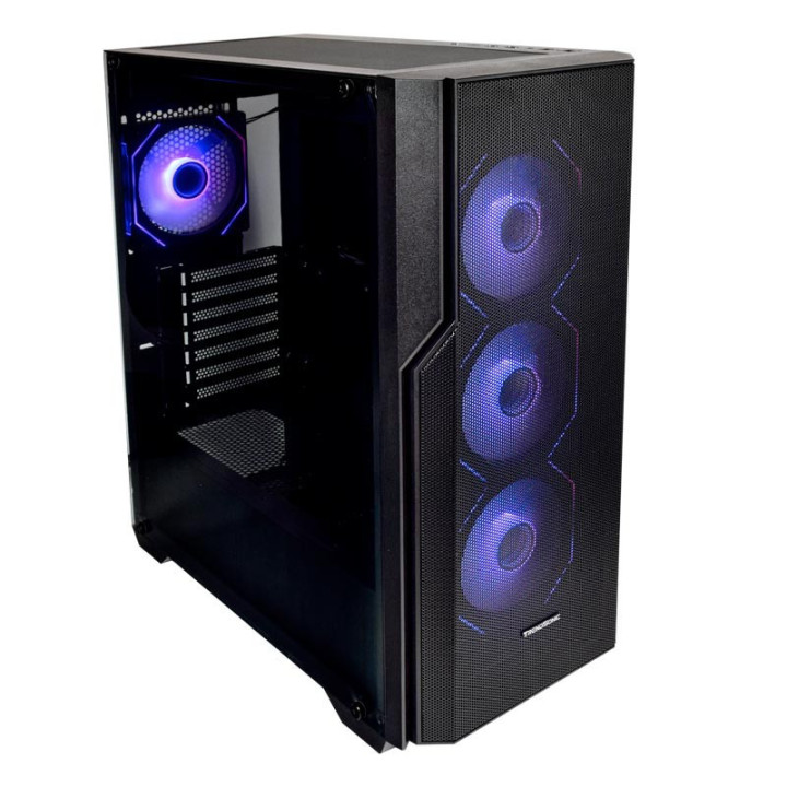 Кутия за компютър Trendsonic V-GAMING FC-C01 ARGB, 1x Type-C, 3x USB 3.0 с включени 4бр. 12cm ARGB вентилатори, back - FC-C01_ARGB