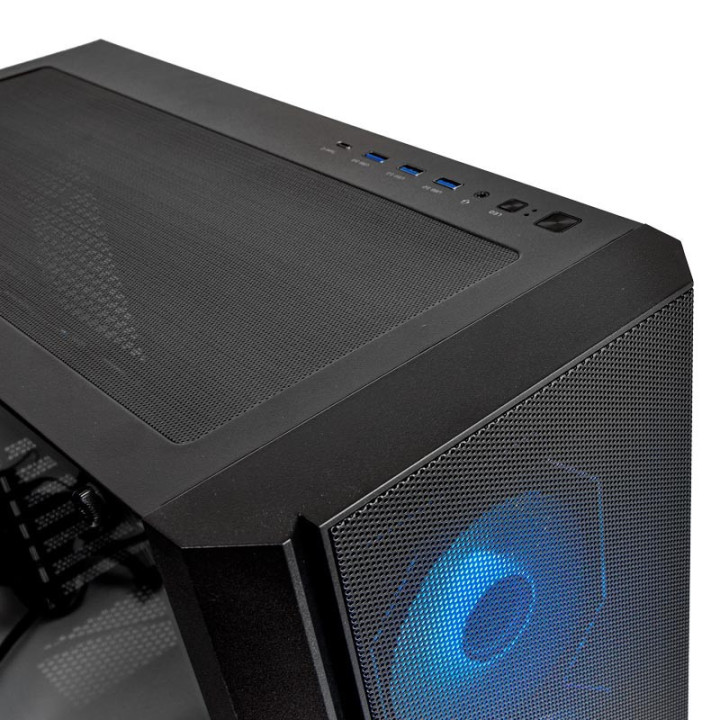 Кутия за компютър Trendsonic V-GAMING FC-C01 ARGB, 1x Type-C, 3x USB 3.0 с включени 4бр. 12cm ARGB вентилатори, back - FC-C01_ARGB