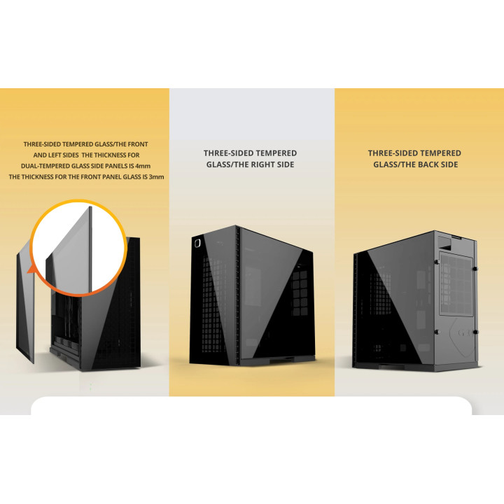 Кутия за компютър Geometric Future Model 6 Cezanne Black, EATX - 1AM6CZBK00AA0