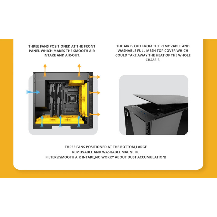 Кутия за компютър Geometric Future Model 6 Cezanne Black, EATX - 1AM6CZBK00AA0