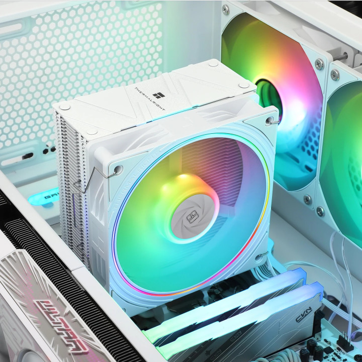 Охладител за процесор Thermalright Assassin Spirit 120 EVO White A-RGB, LGA1851/LGA1700/AM5 - ASSASSIN-SPIRIT-120-EVO-WH-ARGB