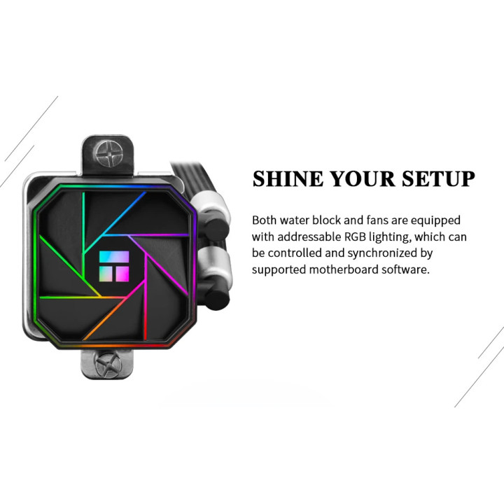 Водно охлаждане за процесор Thermalright Aqua Elite 240 Black A-RGB V3, LGA1851/LGA1700/AM5 - AQUA-ELITE-240-BK-ARGB-V3