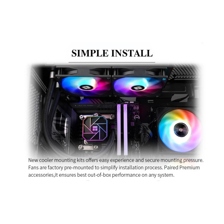 Водно охлаждане за процесор Thermalright Aqua Elite 240 Black A-RGB V3, LGA1851/LGA1700/AM5 - AQUA-ELITE-240-BK-ARGB-V3